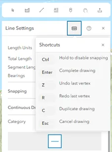 Draw/Measure Keyboard Shortcuts