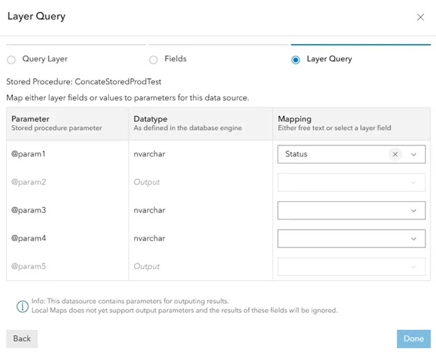 Stored Procedure Report Layer Query